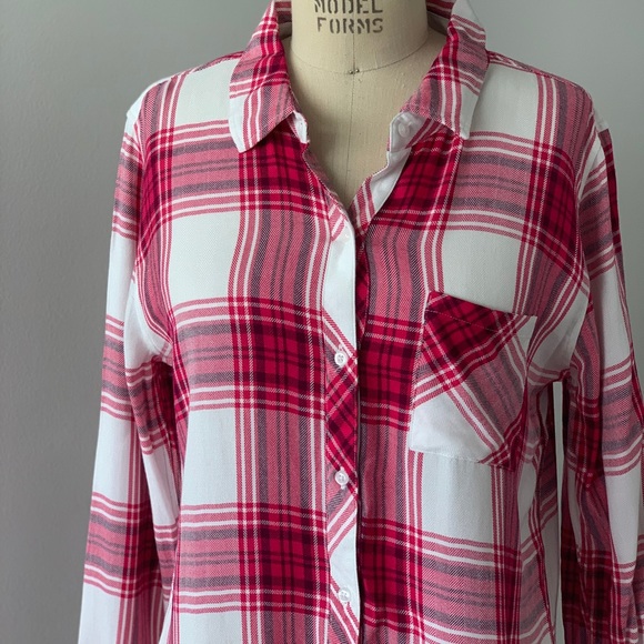 Rails raspberry and white plaid shirt - Picture 3 of 5